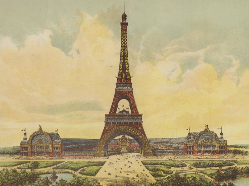 Parijse Wereldtentoonstelling en de Eiffeltoren door English School