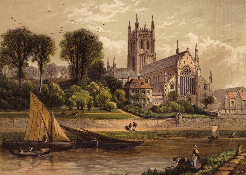 Kathedraal van Worcester door English School