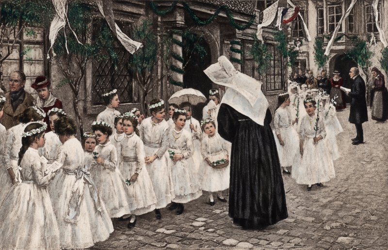 Katholieke processie door European School