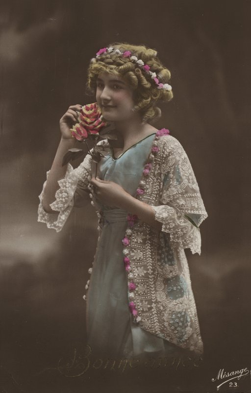Meisje met bloemen door French Photographer