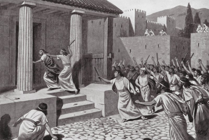 Alcander verblindt Lycurgus door A.C. Weatherstone