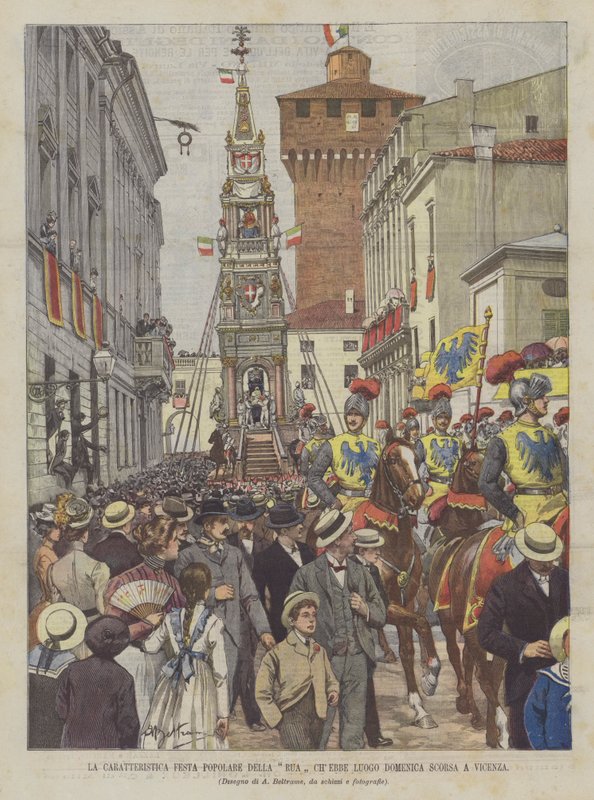 Het karakteristieke volksfeest van de Rua dat afgelopen zondag plaatsvond in Vicenza door Achille Beltrame