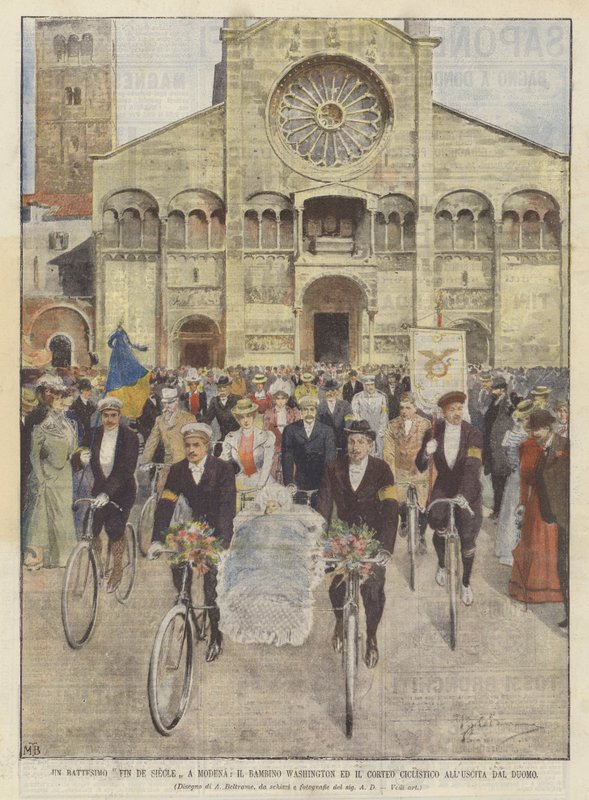 Een Fin de Siècle Doop in Modena, De Baby Washington en de Fietstocht na de Kathedraal door Achille Beltrame