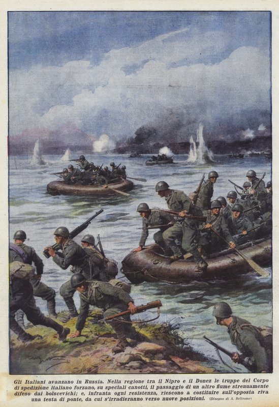 De Italianen rukken op in Rusland door Achille Beltrame