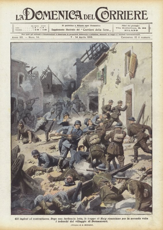 De Engelsen in de tegenaanval door Achille Beltrame