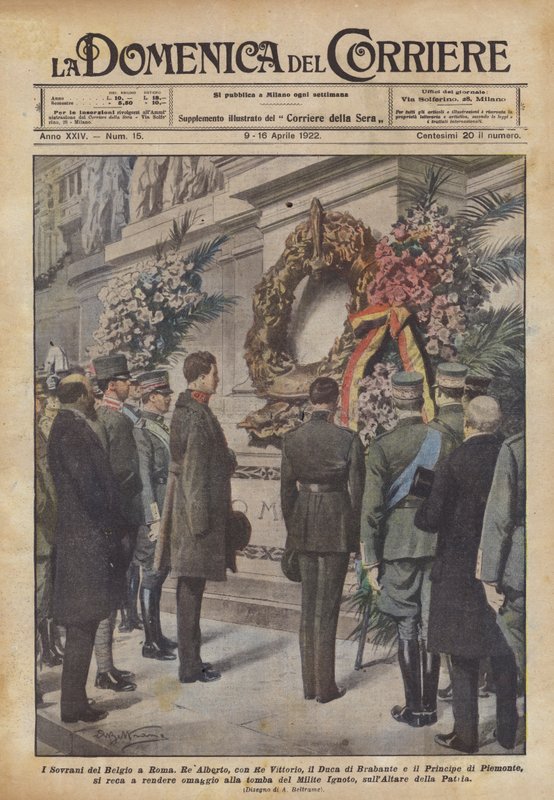 De vorsten van België in Rome door Achille Beltrame