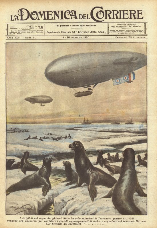 Luchtschepen in het rijk van het ijs door Achille Beltrame