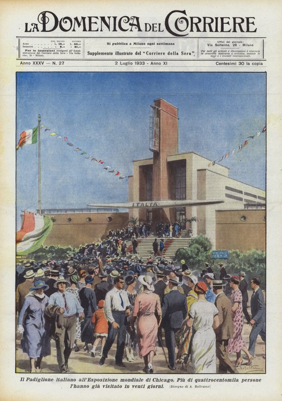 Het Italiaanse paviljoen op de Wereldtentoonstelling in Chicago door Achille Beltrame