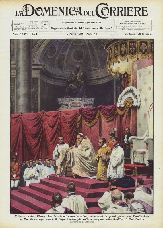 De paus in Sint-Pieter door Achille Beltrame