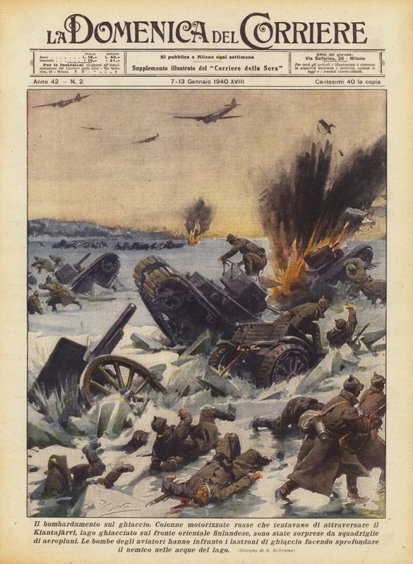 Het bombardement op het ijs door Achille Beltrame