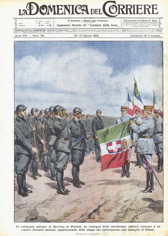 De militaire ceremonie in Epernay, Frankrijk door Achille Beltrame
