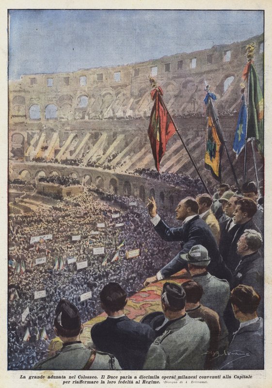 De grote bijeenkomst in het Colosseum door Achille Beltrame