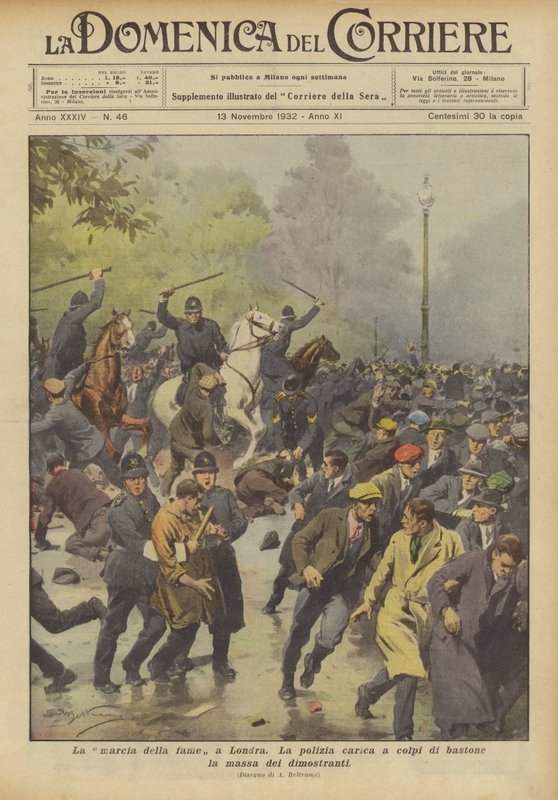 De hongermars in Londen door Achille Beltrame