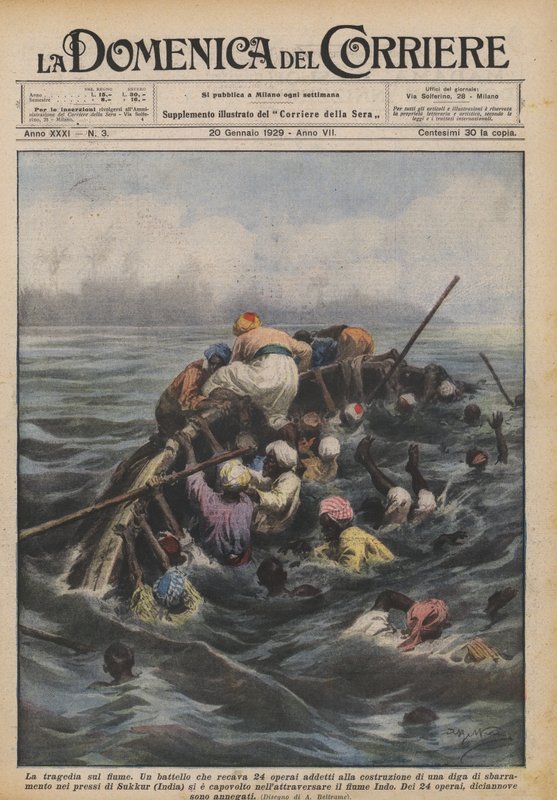 De tragedie op de rivier door Achille Beltrame