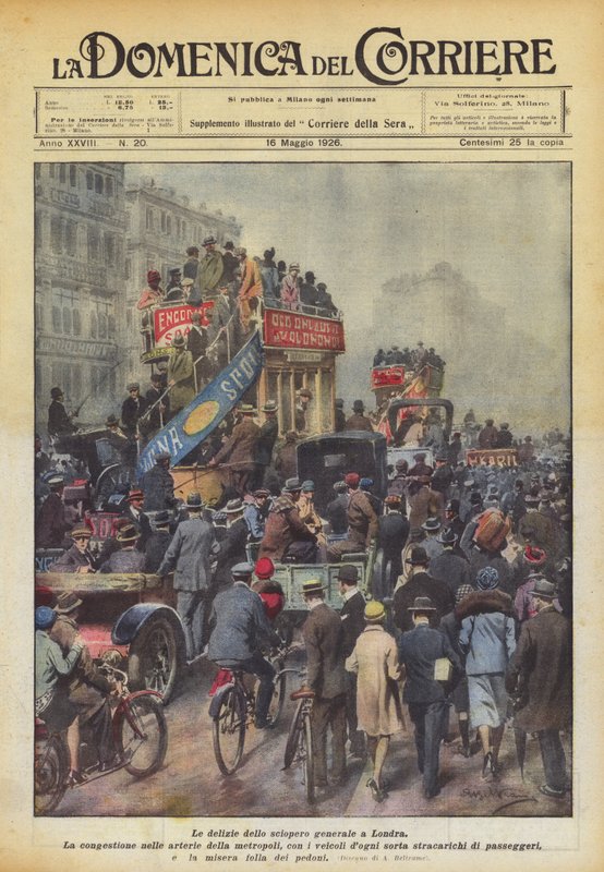 De geneugten van de algemene staking in Londen door Achille Beltrame