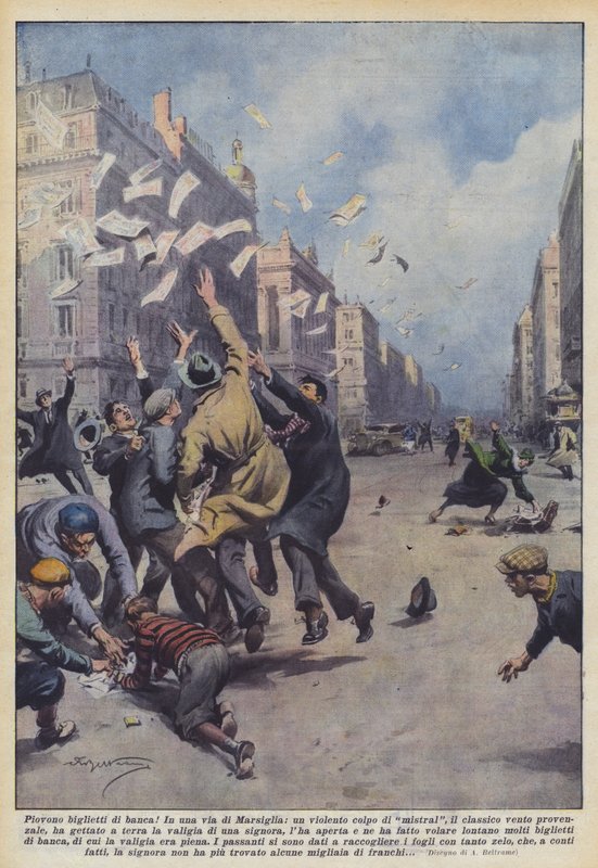 Bankbiljetten regenen neer! door Achille Beltrame