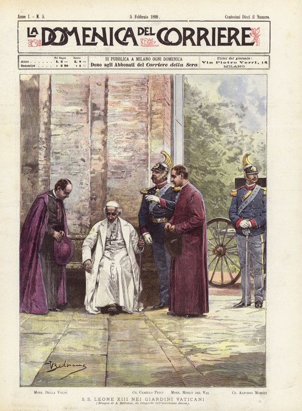 Paus Leo XIII in de Vaticaanse tuinen door Achille Beltrame