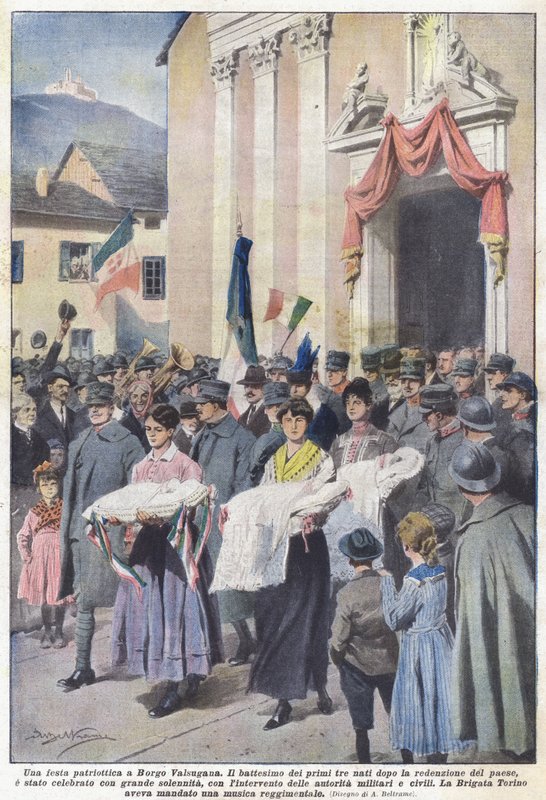Een patriottisch feest in Borgo Valsugana door Achille Beltrame