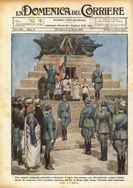Een grote patriottische ceremonie in Benghazi door Achille Beltrame