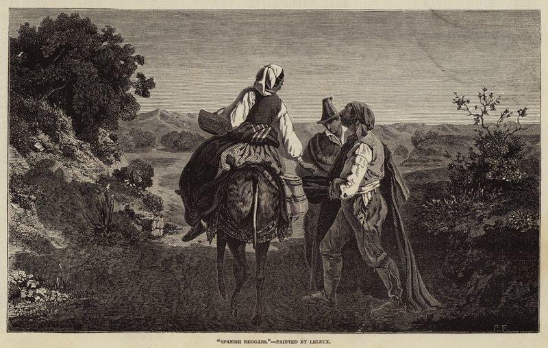 Spaanse Bedelaars door Adolphe Pierre Leleux