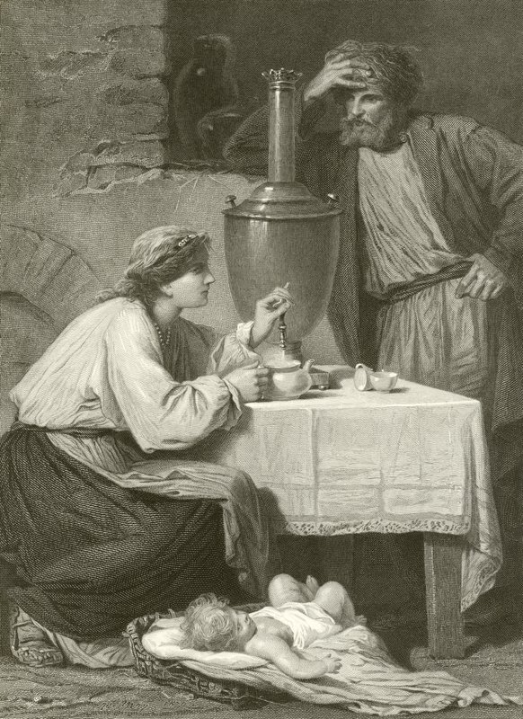 Een Russisch boerenhuis door Adolphe Yvon