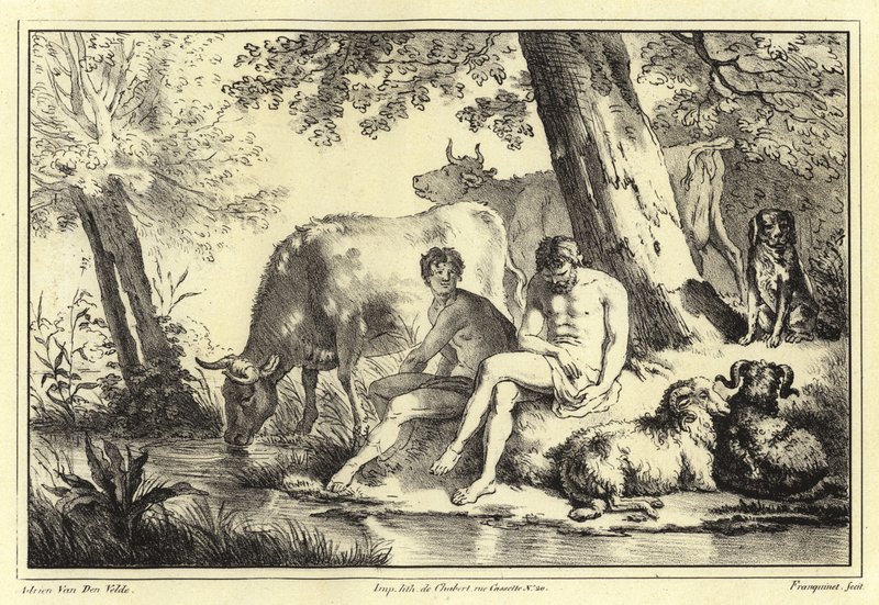 Rivieroever scène door Adriaen van de Velde