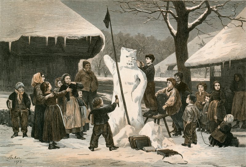 De sneeuwbeer - Schooljongensvermaak bij Bern door Albert Anker