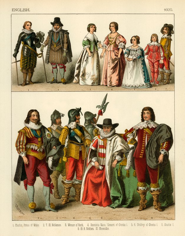 Engelse kleding 1600 door Albert Kretschmer