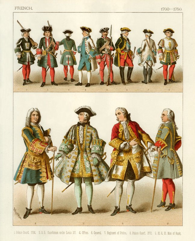 Franse Kostuums 1700-1750 door Albert Kretschmer