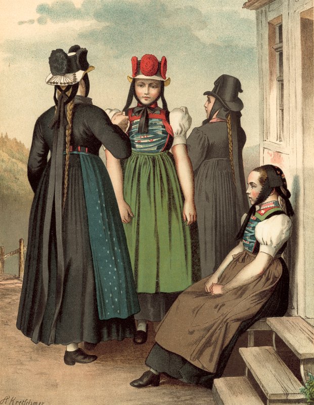 Duitse kleding, Baden, St Georgen, Tennenbrunn door Albert Kretschmer
