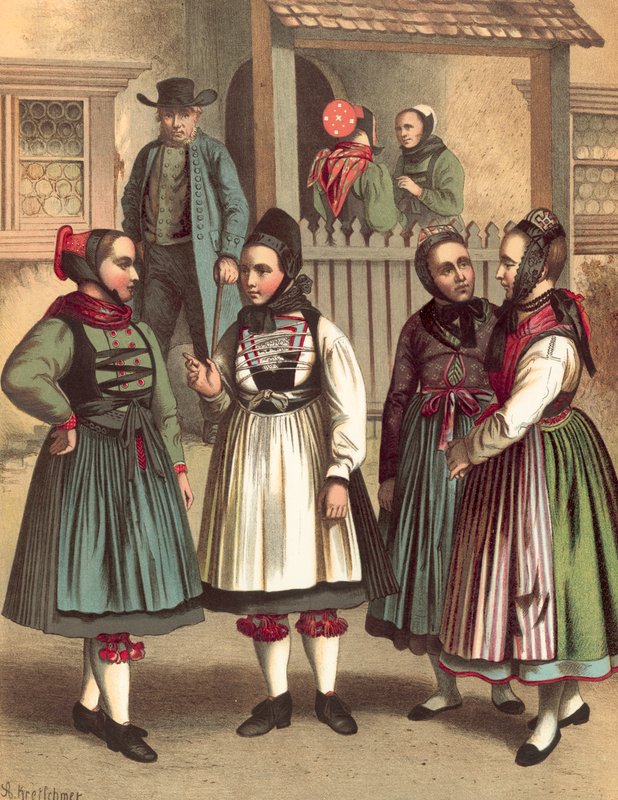 Duitse klederdracht, Groothertogdom Hessen, Amt Biedenkopf door Albert Kretschmer
