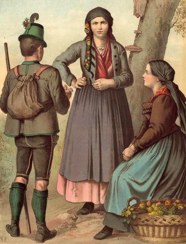 Duitse klederdracht, Oostenrijk, Stiermarken door Albert Kretschmer