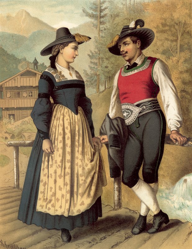 Duitse kostuum, Tirol Billerthal door Albert Kretschmer