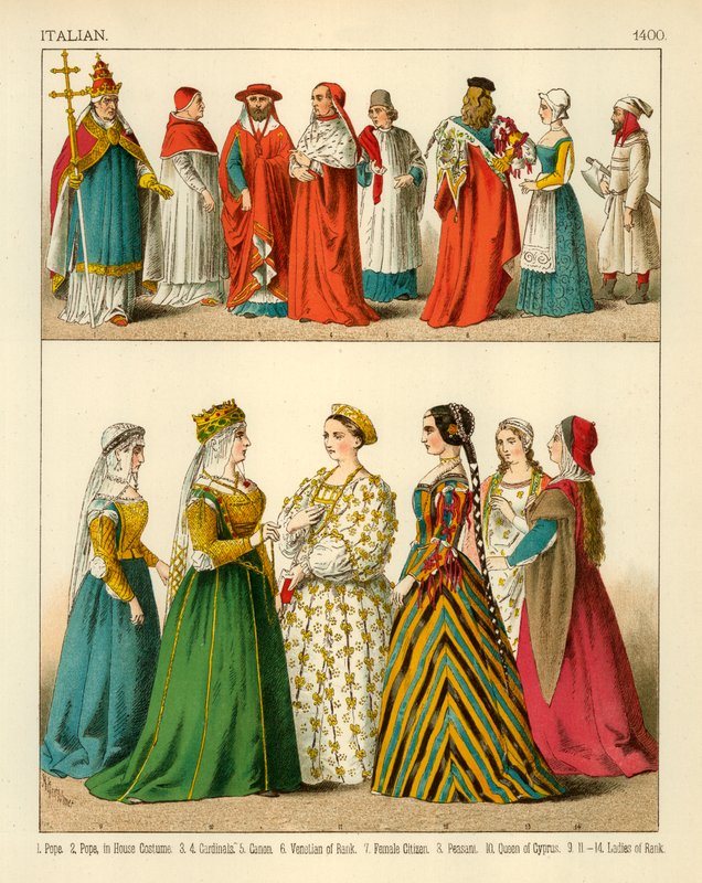 Italiaanse Kleding 1400 door Albert Kretschmer