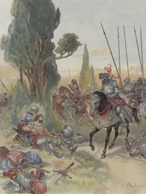 Dood van Bayard door Albert Robida
