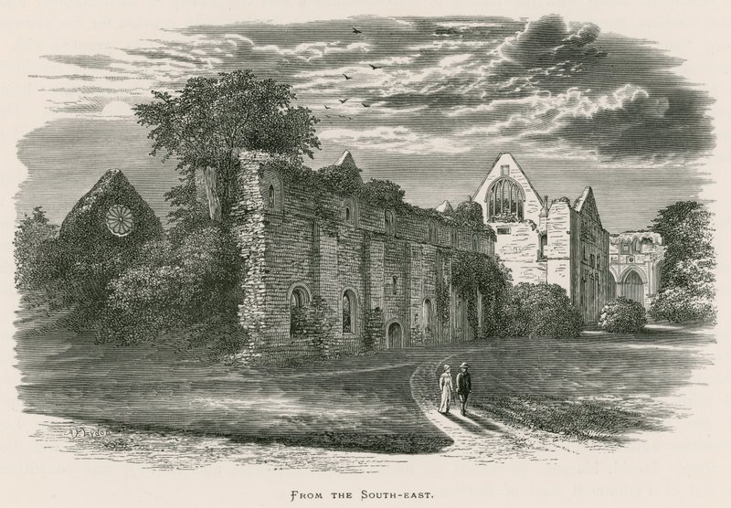 Dryburgh Abbey, vanuit het zuidoosten door Alexander Francis Lydon