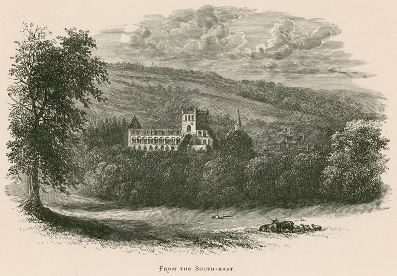 Jedburgh Abbey, vanuit het zuidoosten door Alexander Francis Lydon