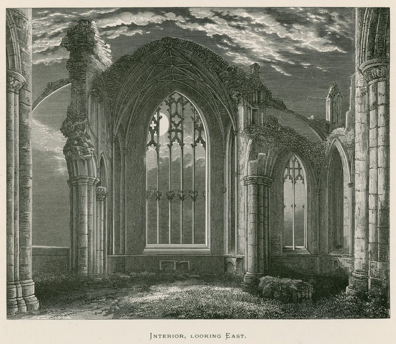 Melrose Abbey, interieur, kijkend naar het oosten door Alexander Francis Lydon