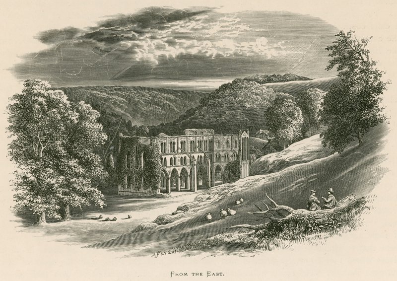 Rievaulx Abbey, vanuit het oosten door Alexander Francis Lydon