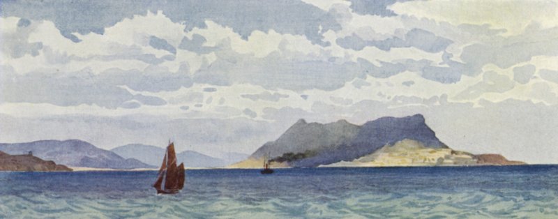 Gibraltar vanuit het Westen door Alexander Henry Hallam Murray