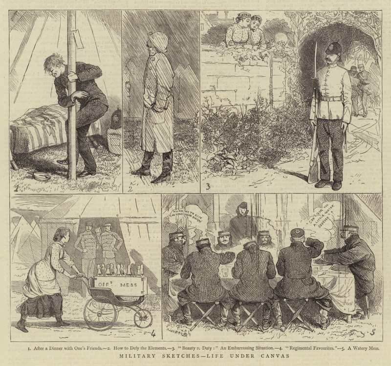 Militaire Schetsen, Leven onder Canvas door Alfred Chantrey Corbould