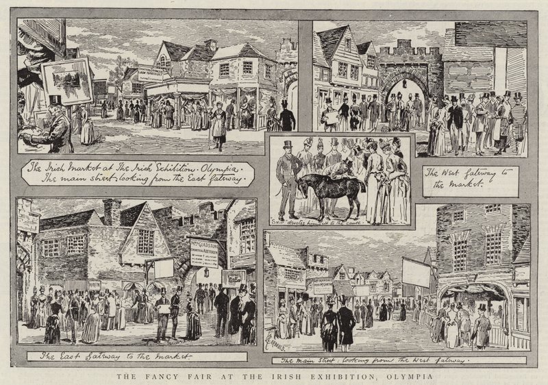 De Fancy Fair op de Ierse Tentoonstelling, Olympia door Alfred Chantrey Corbould
