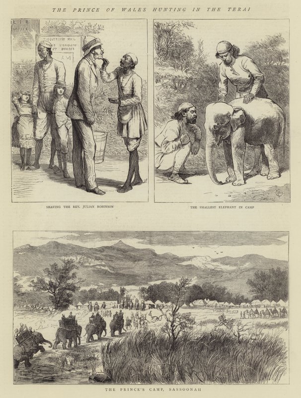 De Prins van Wales op jacht in de Terai door Alfred Chantrey Corbould
