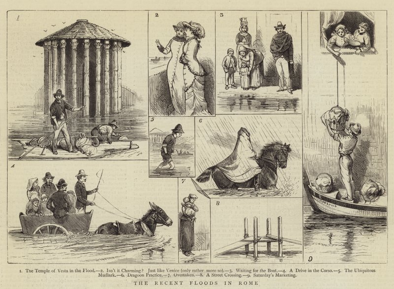 De Recente Overstromingen in Rome door Alfred Chantrey Corbould
