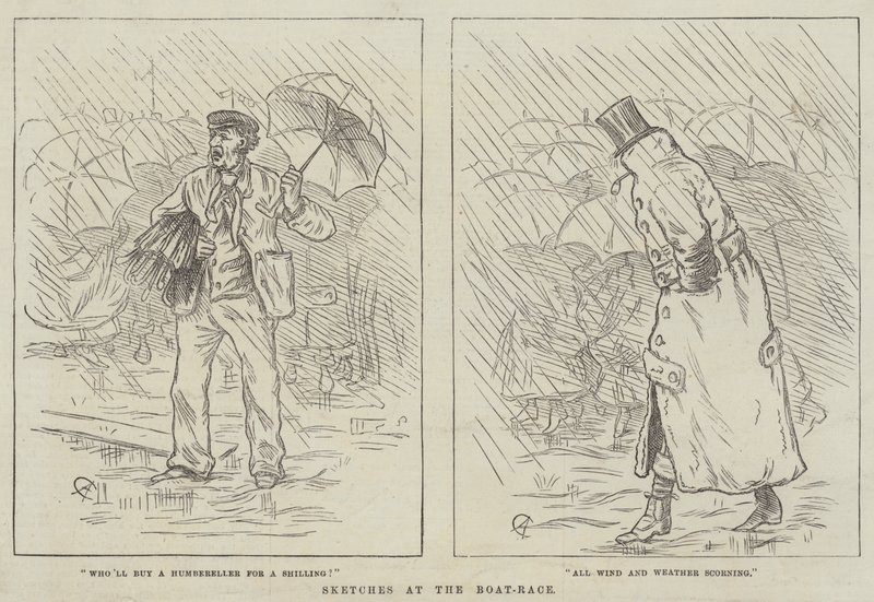 Schetsen bij de Bootrace door Alfred Crowquill