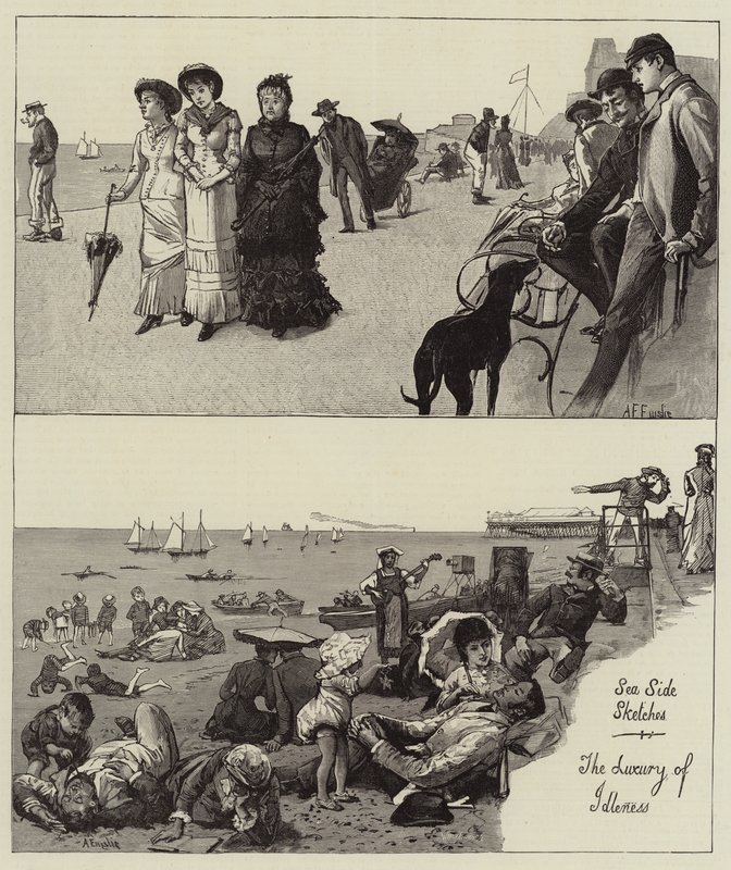 Zeeschetsen, de luxe van luiheid door Alfred Edward Emslie