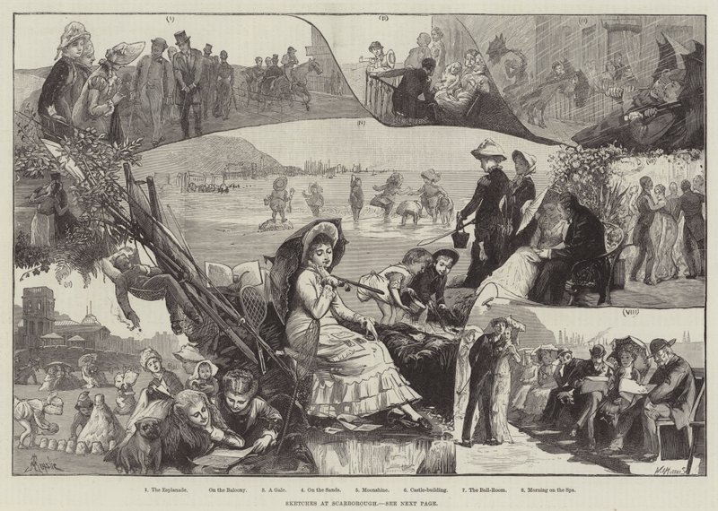 Schetsen in Scarborough door Alfred Edward Emslie