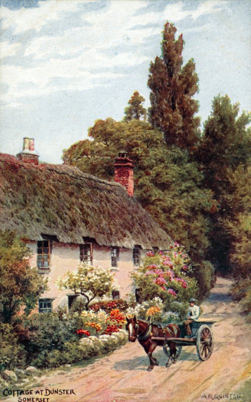 Cottage in Dunster, Somerset door Alfred Robert Quinton