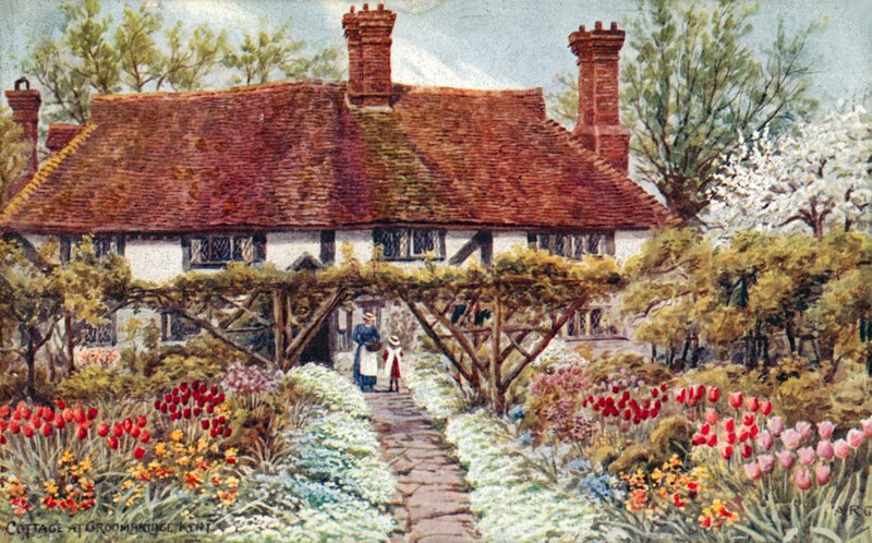 Cottage in Groombridge, Kent door Alfred Robert Quinton