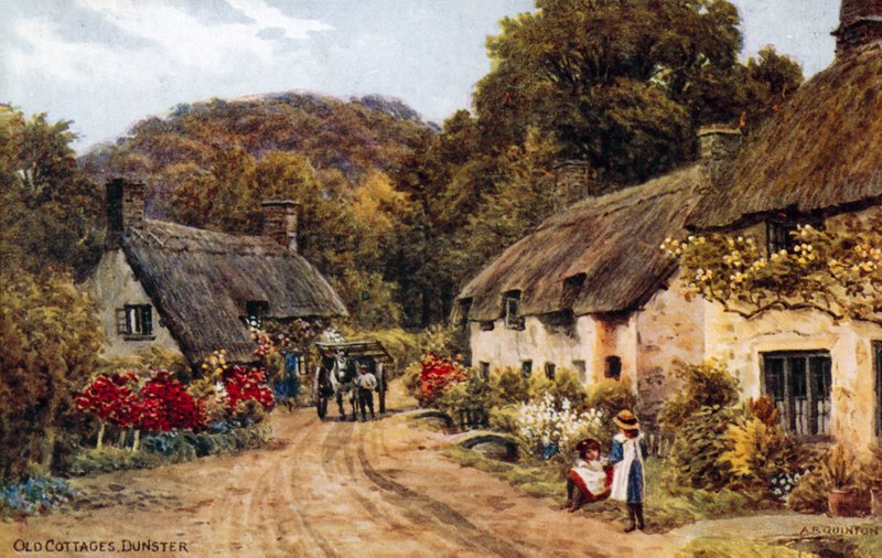 Oude huisjes, Dunster door Alfred Robert Quinton